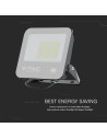 V-TAC 50W LED Прожектор SMD SAMSUNG Чип 1м Кабел Черно Тяло Сиво Стъкло Мат 4000K - 23688 - 2