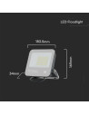 V-TAC 50W LED Прожектор SMD SAMSUNG Чип 1м Кабел Черно Тяло Сиво Стъкло Мат 4000K - 23688 - 5