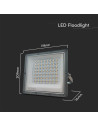 V-TAC 50W LED Прожектор 3в1 Сиво Тяло - 23614 - 3