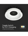 V-TAC 24W LED Луна Bridgelux 3в1 Бял Ринг + Черна Основа - 23676 - 6