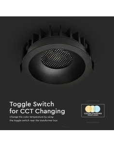 V-TAC 24W LED Луна Bridgelux 3в1 Черен Ринг + Черна Основа - 23675 - Цена | LEDs4economy 2