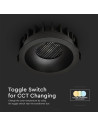 V-TAC 18W LED Луна Bridgelux 3в1 Черен Ринг + Черна Основа - 23673 - 7