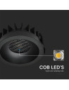 V-TAC 12W LED Луна Bridgelux 3в1 Черен Ринг + Черна Основа - 23671 - 8