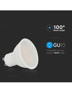 V-tac LED Крушка - 10W GU10 SMD Пластик 3000K 218781 - Цена | LEDs4economy 2