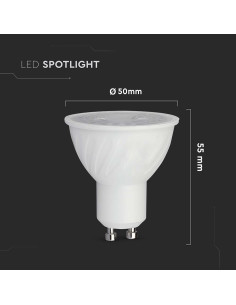 V-tac LED Крушка - 6W GU10 SMD Пластик 110° 3000K 211921 - Цена | LEDs4economy 2