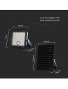 V-TAC 10W LED Соларен Прожектор LiFePo Батерия 3.7V Черен CCT 4000K + 6000K - 23756 - 17