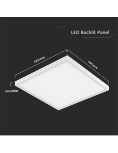 V-TAC LED Панел 36W 595x595мм Backlit 120 lm/W 4000K 2 в 1 - 23765 - Цена | LEDs4economy 2