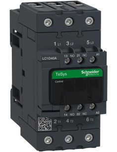 SE Контактор TeSys D 3P 18.5kW (40A AC-3) 1NO-1NC 220V DC EverLink - LC1D40AMD - Цена | LEDs4economy