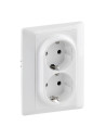 Legrand 755702 Двоен контакт Valena Life с рамка 2X2P+E Schuko 16A, авт. клеми, бял,  - 755702 - 2