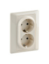Legrand 755703 Двоен контакт Valena Life с рамка 2X2P+E Schuko 16A, авт. клеми, крем,  - 755703 - 2