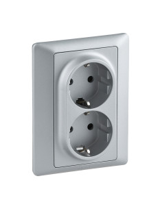 Legrand 755704 Двоен контакт Valena Life с рамка 2X2P+E Schuko 16A, авт. клеми, алуминий, - 755704 - Цена | LEDs4economy