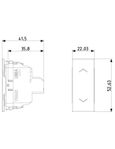 VIMAR 30061.C Двупосочен бутон Linea, 2P 10 AX 1M, OFF-централен, Canvas, - Цена | LEDs4economy 2