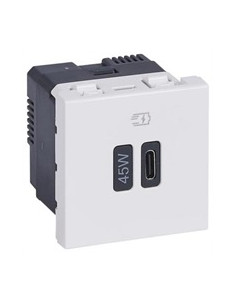 Legrand Розетка USB за зареждане тип C Power Delivery 45W 2 мод. цвят Бял Mosaic - 077655L - Цена | LEDs4economy 2