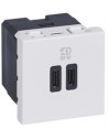 Legrand Розетка 2xUSB за зареждане тип C Power Delivery 30W 2 мод. цвят Бял Mosaic  - 077631L