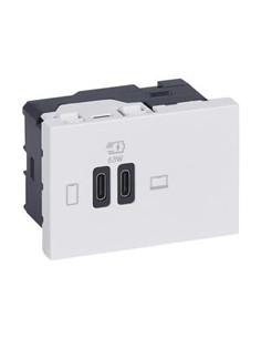 Legrand Розетка 2xUSB за зареждане тип C Power Delivery 63W 3 мод. цвят Бял Mosaic - 077673L - Цена | LEDs4economy