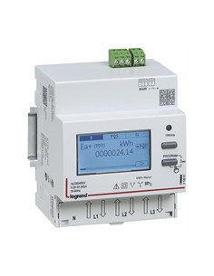 Legrand Трифазен мерител за ДИРЕКТНО мерене на ел. енергия EMDX3, Modbus, 2 тарифи, за DIN монтаж 4 мод, 63A, - 412091 - Цена |  2