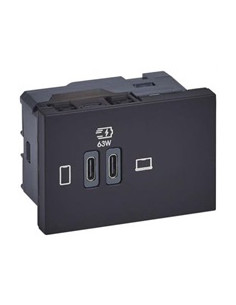 Legrand Розетка 2xUSB за зареждане тип C Power Delivery 63W 3 мод. цвят Черен Mosaic - 077675L - Цена | LEDs4economy