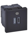 Legrand Розетка USB за зареждане тип C Power Delivery 45W 2 мод. цвят Черен Mosaic  - 077657L