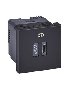 Legrand Розетка USB за зареждане тип C Power Delivery 45W 2 мод. цвят Черен Mosaic - 077657L - Цена | LEDs4economy 2