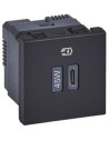 Legrand Розетка USB за зареждане тип C Power Delivery 45W 2 мод. цвят Черен Mosaic  - 077657L - 2