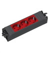 BACHMANN Модул STEP BASE с 3х Шуко, цвят Червен,  - B906.18816 - 2