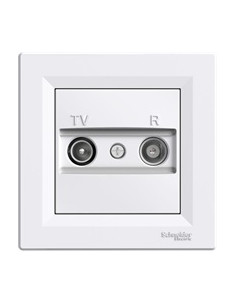 SE Розетка TV/R преходна 4dB моноблок цвят Бял Asfora - EPH3300221 - Цена | LEDs4economy 2
