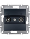 SE Розетка TV+R крайна 1dB цвят Антрацит Asfora  - EPH3300171