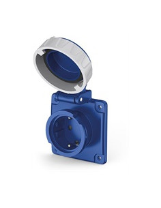 Scame Контакт шуко 2P+Е 16A IP66/IP67/IP69 с детска защита, серия Domo панелен монтаж 75х75мм - 570.7562 - Цена | LEDs4economy 2