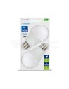 V-tac LED Крушка - 9W E27 A60 Термо Пластик 3Степенно Димиране 4000K 2Бр/Блистер - NEW 7289 - 8