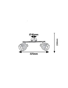 Rabalux Basil Спот осветление IP20 E14 2X MAX 10W K 5380 - Цена | LEDs4economy 2