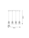 Rabalux Duchess Висящи осветителни тела IP20 G9 4x MAX 40W K 3116 - 3