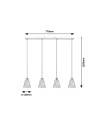 Rabalux Hestia Висящи осветителни тела IP20 E14 4x MAX 40W K 5303 - 3