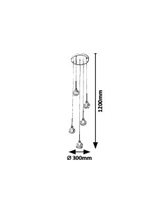 Rabalux Kassia Висящи осветителни тела IP20 G9 5X MAX 5W K 5396 - Цена | LEDs4economy 2