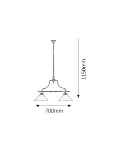 Rabalux Marian Полилеи IP20 E27 2x MAX 60W K 2707 - Цена | LEDs4economy 2