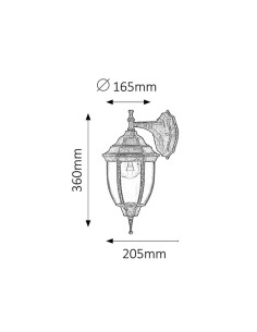Rabalux Nizza Външно стенно осветление IP43 E27 1x MAX 60W K 8451 - Цена | LEDs4economy 2