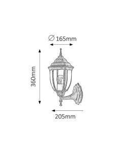 Rabalux Nizza Външно стенно осветление IP43 E27 1x MAX 60W K 8452 - Цена | LEDs4economy 2