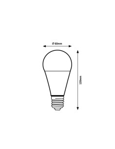Rabalux SMD LED крушка, бяла, E27 A60, 7W, 1450lm, 4000K, ъгъл на лъча: 180°, В12см, Д6см, работна темп.: -20°C40°C, IP20, Клас  2