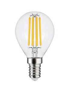 Rabalux LED крушка филамент, прозрачна, жълт филамент, E14 G45, 6W, 800lm, 3000K, ъгъл на лъча: 360°, H7,8cm, D4,5cm, димируема 