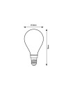 Rabalux LED крушка филамент, прозрачна, жълт филамент, E14 G45, 6W, 800lm, 3000K, ъгъл на лъча: 360°, H7,8cm, D4,5cm, димируема - 3