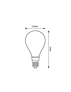 Rabalux LED крушка филамент, прозрачна, жълт филамент, E14 G45, 6W, 800lm, 4000K, ъгъл на лъча: 360°, H7,8cm, D4,5cm, димируема  2