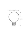 Rabalux LED крушка филамент, прозрачна, жълт филамент, E27 G95, 12W, 1521lm, 3000K, ъгъл на лъча: 360°, H13,8cm, D9,5cm, димируе - 4