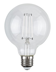 Rabalux LED крушка филамент, прозрачна, бял филамент, E27 G95, 7W, 806lm, 3000K, ъгъл на лъча: 360°, H13,8cm, D9,5cm, работна те