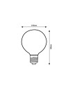 Rabalux LED крушка филамент, прозрачна, бял филамент, E27 G95, 7W, 806lm, 3000K, ъгъл на лъча: 360°, H13,8cm, D9,5cm, работна те - 5