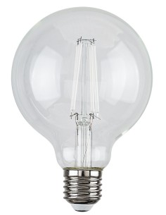 Rabalux LED крушка филамент, прозрачна, бял филамент, E27 G95, 7W, 806lm, 4000K, ъгъл на лъча: 360°, H13,8cm, D9,5cm, работна те