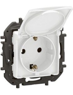 Legrand Контакт ШУКО 16A с капак и детска защита цвят Бял Niloe New NP3129WH - Цена | LEDs4economy