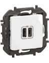 Legrand Розетка 2хUSB за зареждане тип A+C 3A 15W цвят Бял Niloe New NP3403WH - Цена | LEDs4economy