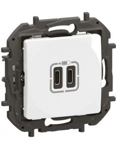 Legrand Розетка 2хUSB за зареждане тип C 3A 15W цвят Бял Niloe New NP3404WH - Цена | LEDs4economy