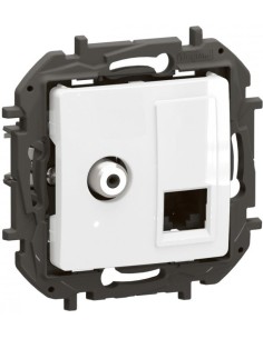 Legrand Розетка TV тип F конектор + RJ45 UTP cat.6 цвят Бял Niloe New NP493WH - Цена | LEDs4economy