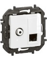 Legrand Розетка TV тип F конектор + RJ45 UTP cat.6 цвят Бял Niloe New NP493WH - Цена | LEDs4economy