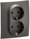 Legrand Контакт шуко ДВОЕН 16A с детска защита моноблок цвят Сив Niloe New NP3130MG - Цена | LEDs4economy